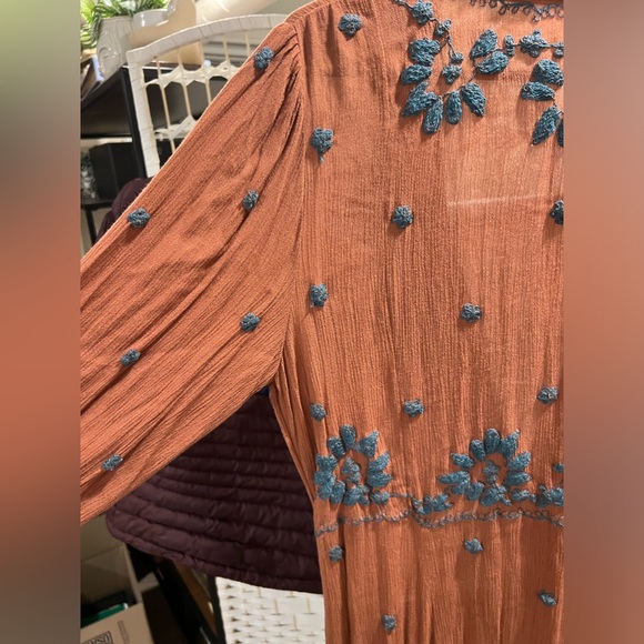 Free People Midi Folk Dress Size Medium - Picture 5 of 5